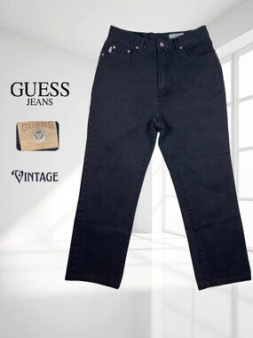 Vintage Black Denim Guess Jeans - Straight Leg